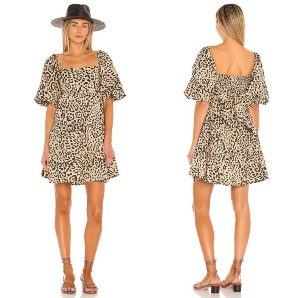Faithfull The Brand Eryn Mini Dress in Shamari Animal Print